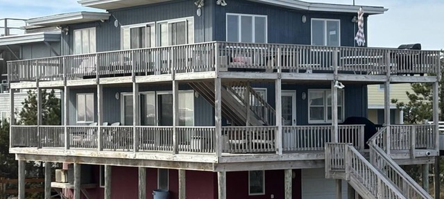 Fantastic ocean views from this first floor ocean front duplex in Harvey Cedars