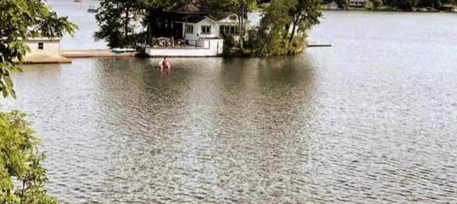 Fully accessible lake-house on its own island.