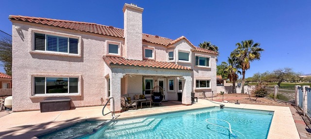 Golf-course-front home with private pool, spa, terrace & mountain view