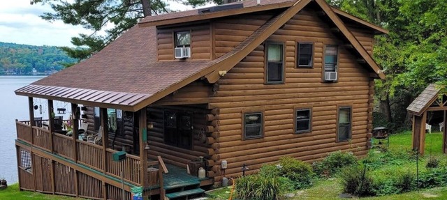 Incredible lakefront retreat with dock, generous deck, firepit, & amazing views