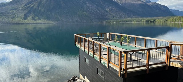 Inside Glacier National Park, Lakefront cabin