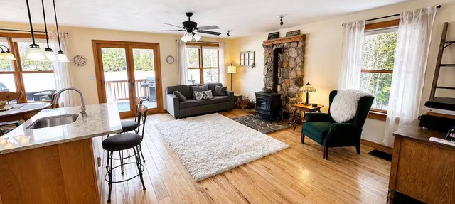 Lakefront-Dock-Grill-Firepit-Wood Stove