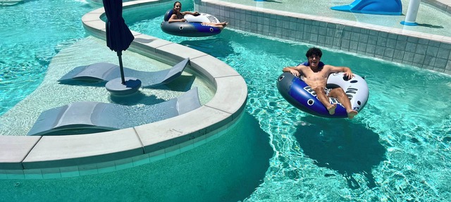 LAZY RIVER Splash park Pedal boats Water slide Theater Arcades Volleyball