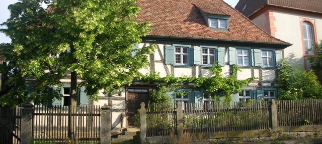 Listed old timbered house with garden