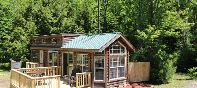 Log Cabin Tiny Home at Adirondack Ranch