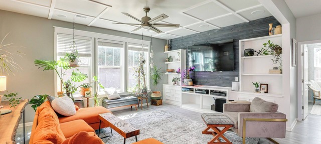 Media Room & Yard: Modern Moncks Corner Home