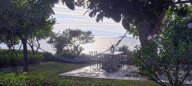 Messinian Blue SeaSide Villa, panoramic ocean view