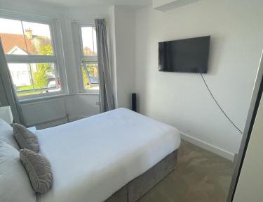 Modern Double Bedroom with Marble private bathroom