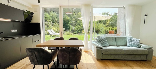 modern, luxury, private entrance, garden, terrace, and stunning mountain views.