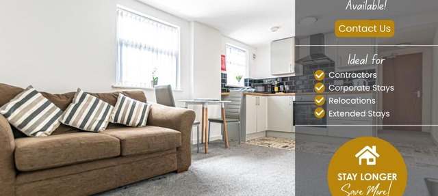 Modern Serviced Apartments in St Helens with Free WiFi Ideal for Leisure or Work Stays by North West Accommodation