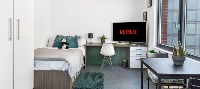 Modern Sheffield City Centre Studio w/Desk & TV