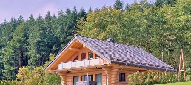 Natural log cabin chalet (new build 2025!) in the Hunsrück with lake and national park views