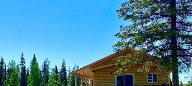 Newly constructed cabin on a quiet residential pond.