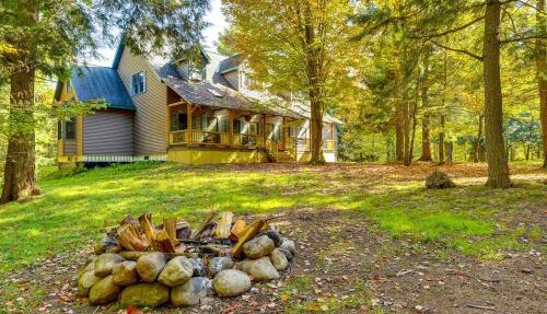 Private Deck & Fire Pit: Adirondack Family Home