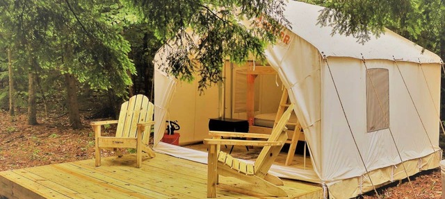 Private Riverfront Safari tent for a Glamping Experience in the Monadnock Region, New Hampshire