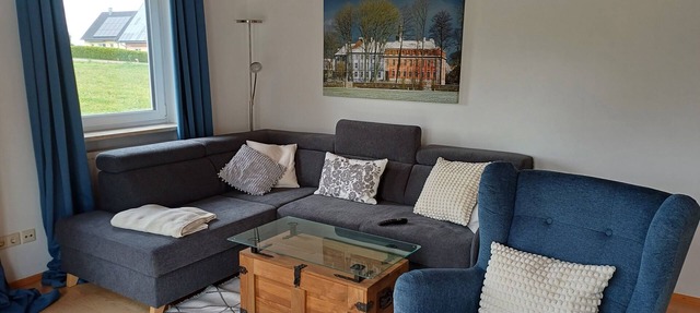 Quietly situated vacation home with a fantastic view. Bathing lake 5 min away.