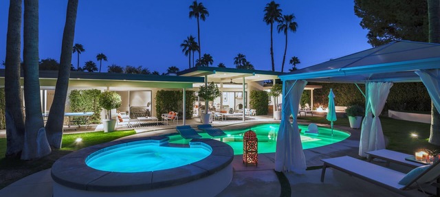 Saltwater Pool with Tanning Shelf, Spa, Two Fire Pits, Outdoor Shower, Cabana