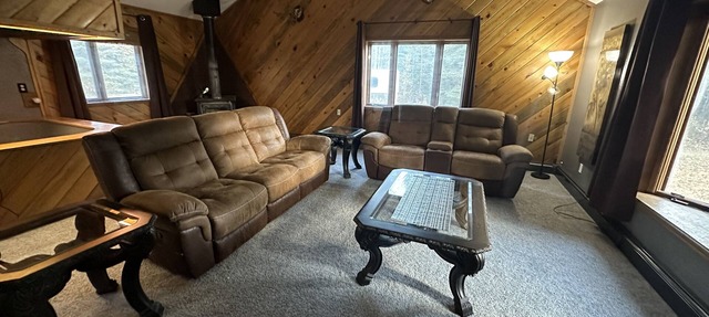 Spacious home on a private drive close to town. Warm cozy home away from home.
