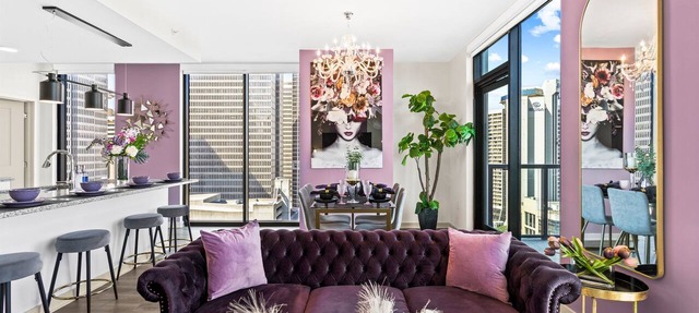 The Velvet Room | 17th Floor Luxury Condo | Skyline Views & Balcony