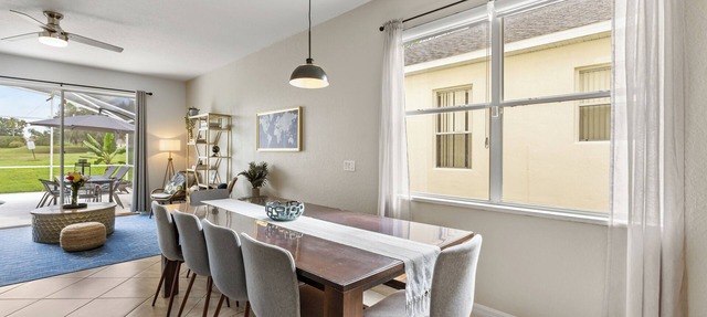 This charming 5-bedroom villa with a private heated pool is a modern oasis.