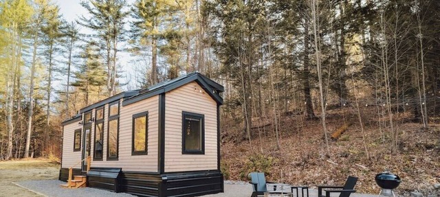 This tiny house is a 1 bedroom(s), 1 bathrooms, located in Chester, VT.