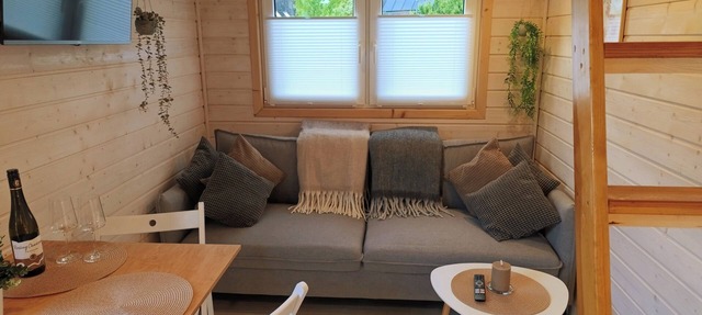 Tiny house with sauna barrel in Wendland