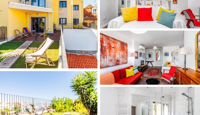 110m2 flat, large terrace with a view and a garden