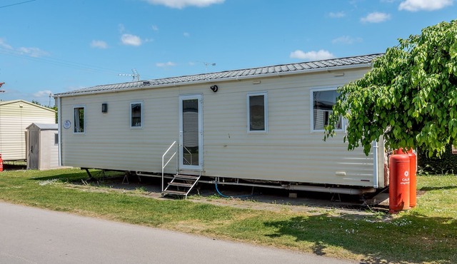 12ft-wide caravan with one double and two twin.