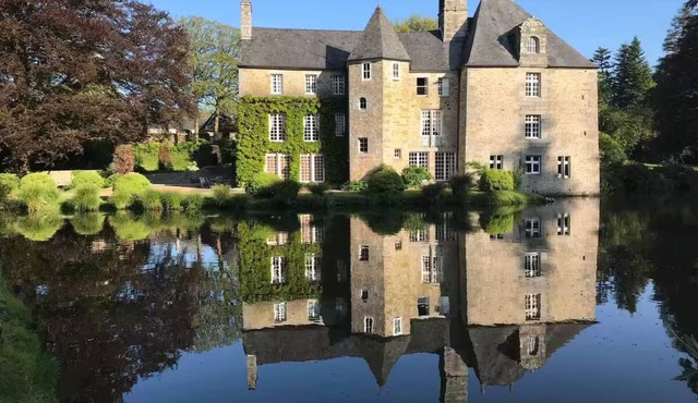 16th century chateau, Bay of Mont Saint Michel in a romantic setting