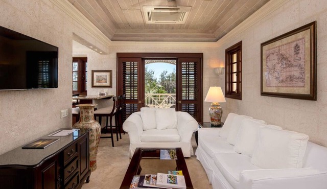 1BR/2BA Suite - Kitchen, Living Room & Balcony - Private Resort on Crane Beach!n
