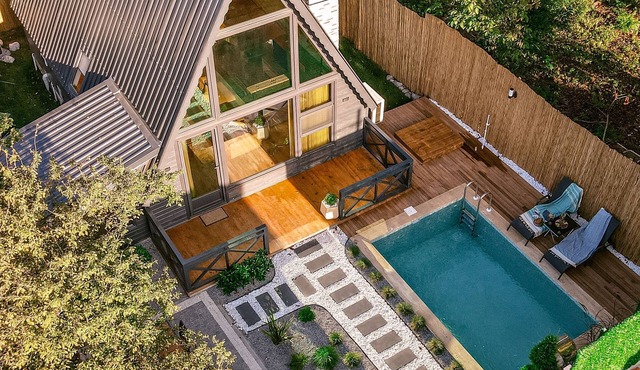 2+1 Heating (Private Pool) - Fireplace - Jacuzzi - Sheltered - 4 Person Bungalow