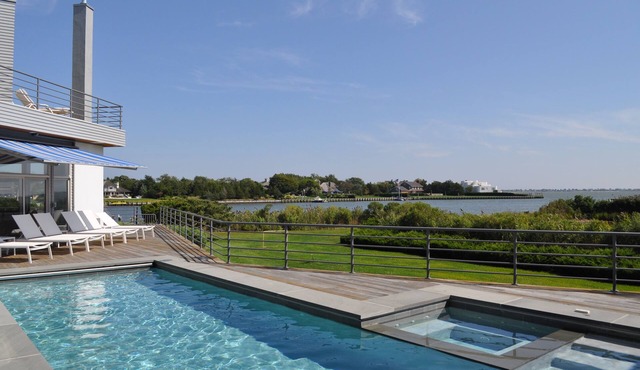 2-acre waterfront home with stunning views, pool, private beach & deepwater dock
