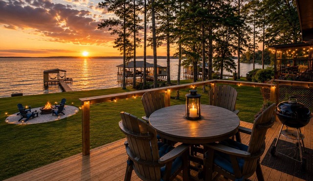 2 bedroom 2 bath Waterfront Lake Palestine Home, Boathouse, and Firepit