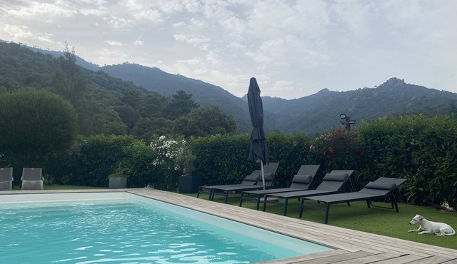 2 semi-detached air-conditioned mini villas with heated swimming pool to share