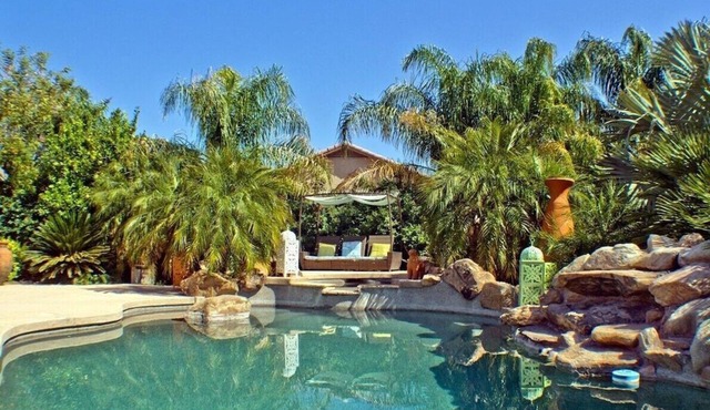 20+ PALM TREES + POOL + SPA + WATERFALL = PRIVATE RETREAT!