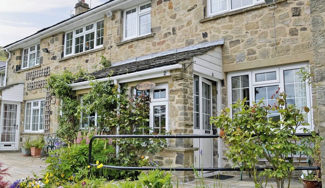 20 steps to entrance with handrail.