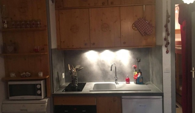 230m from resort center, 1st floor, balcony, parking, tv, ski locker, 26m², Valloire