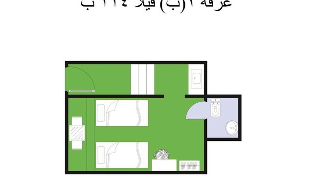 2B equipped basement chalet with 2 beds pool view green beach villa 114b