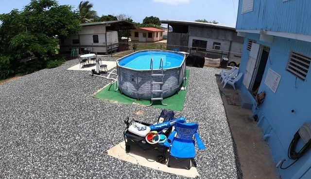 3-bedroom chalet in amazing Combate, Cabo Rojo with WiFi, AC, pool, billard