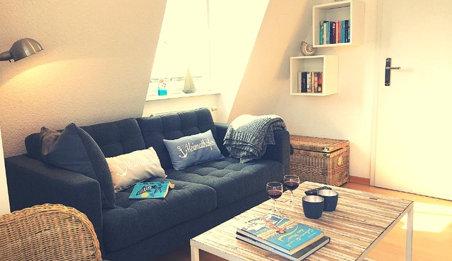 300m from the beach - cozy apartment "sky & sea" with a large roof terrace/WiFi