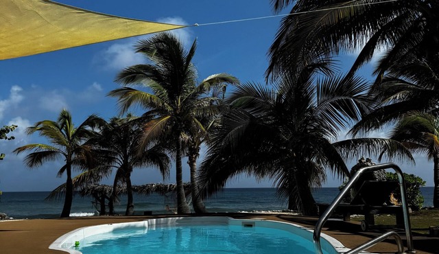 5-bdm beachfront villa w/pool, cabana, hammocks, sunsets, BBQ & more, see pics!
