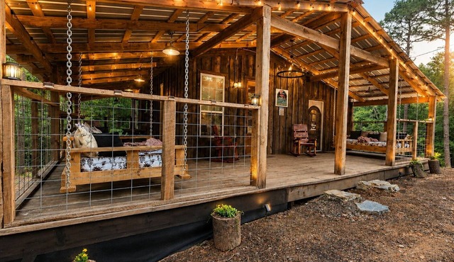A beautiful baby friendly family cabin offers two bedrooms and two full baths
