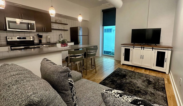 A historic 700 square foot Atrium loft in the heart of the Old Market