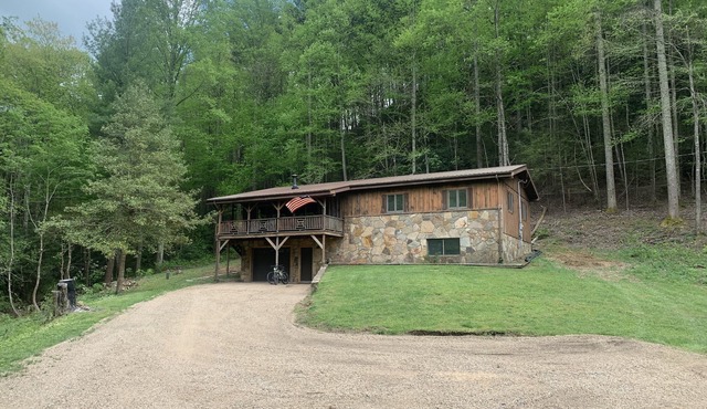 A REAL Rock and Timber Frame Cabin all alone bordering Cherokee National Forest