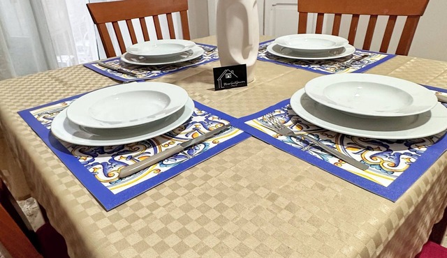 A short walk from the port of Molfetta, Family apartment with sea view.