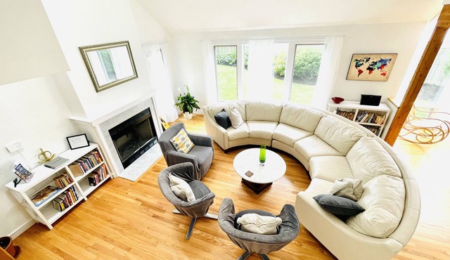 A spacious and bright contemporary home by the ocean in old New England town...