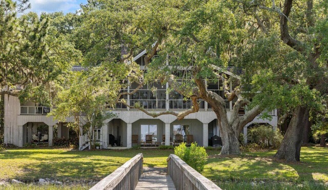 Adams Creek Home, Deep Water on River and Wetlands with Floating Dock
