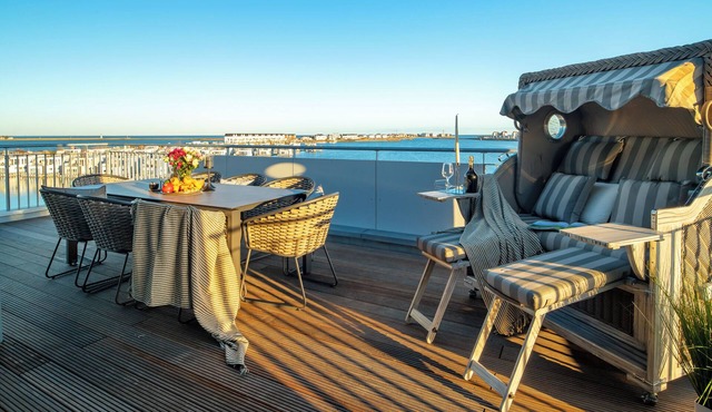 Admiralsdeck Panoramablick, Finnische Sauna, 3 Baeder, Fahrstuhl, 2 Terrassen