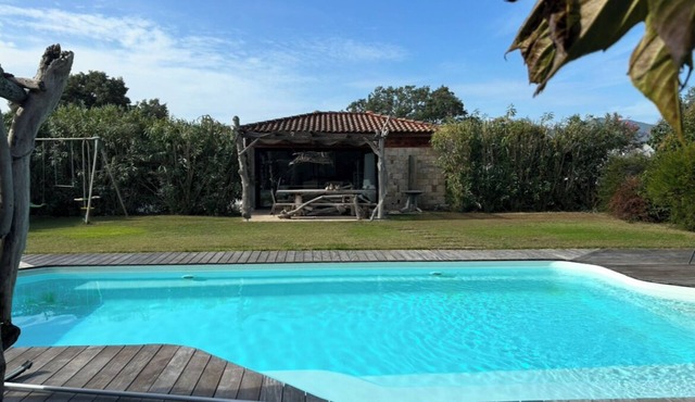 Afa, Baleone commercial area low villa with pool near sea and mountains