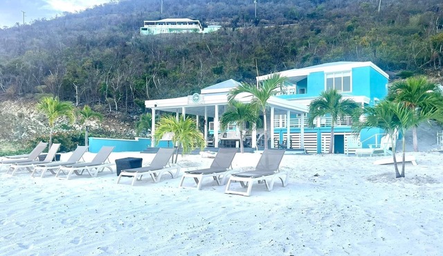 Amazing Oceanfront Beach Home w/pool & pavilion in White Bay/Jost Van Dyke, BVI.